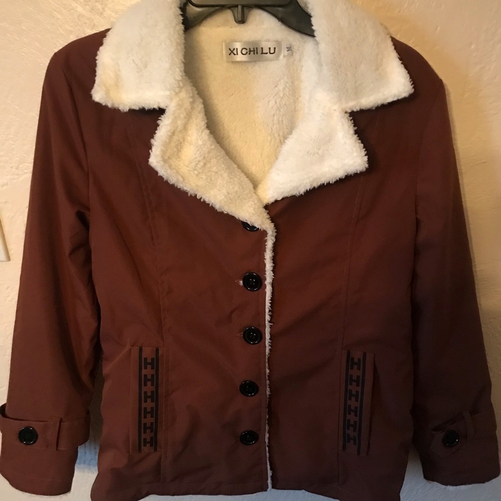 XI-CHILU 🛑SOLD🛑 Brand Women’s Brown Slim Mid-Length Lined Jacket Size:Medium